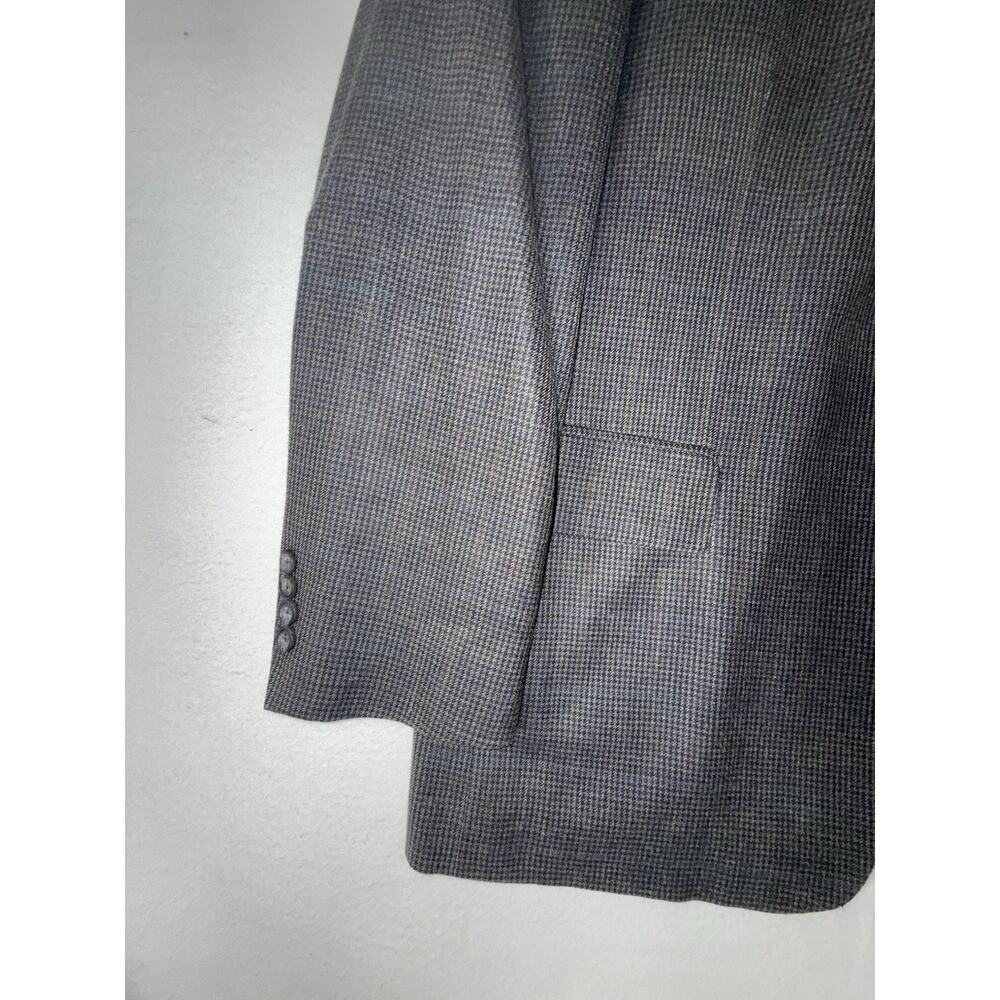 Oscar de la Renta Silk Wool Houndstooth Blazer Mens Size 44R Sport Coat 2 Button - Picture 3 of 16